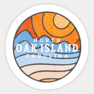Oak Island, NC Summertime Vacationing Stained Glass Sunrise Sticker